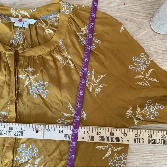 Boden Mustard & Blue Floral Blouse - Picture 6 of 7